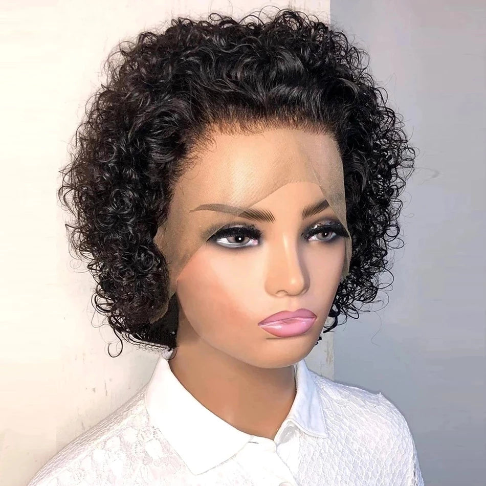 Pixie Cut Curly Lace Front Wigs